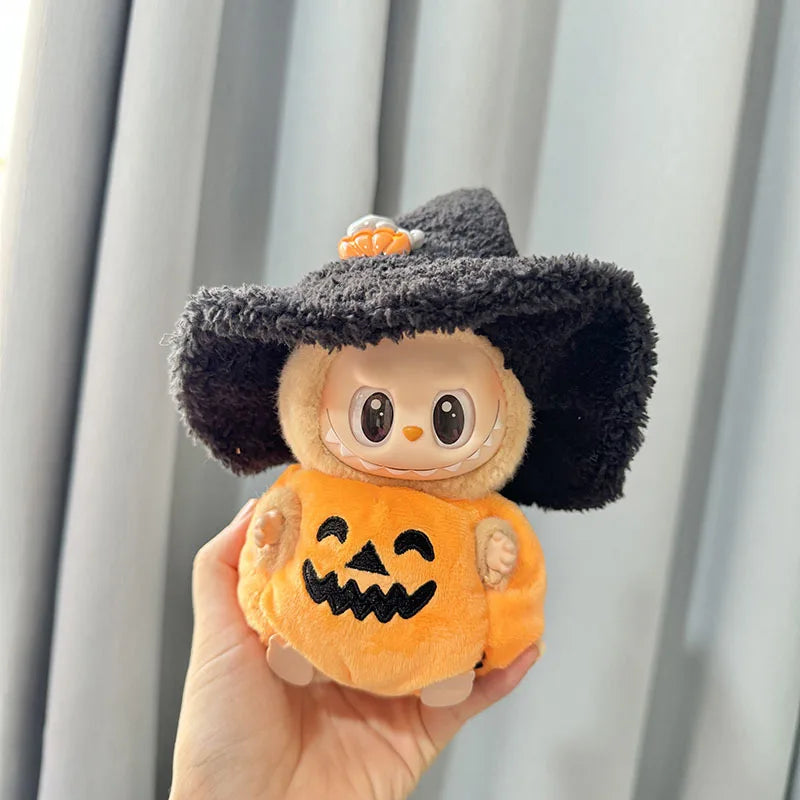 Labubu I II Dolls Cool Clothes Halloween Pumpkin Accessories with Hat Korea Kpop Exo Clothing Plush Doll'S Clothes DIY Gifts