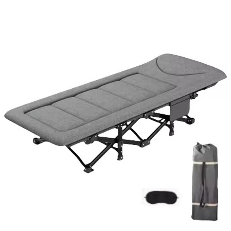 Dealsforyouday Camping Cot with Cushion and Eye Mask, Folding Outdoor Furniture, Heavy Duty Outdoor Single Lunch Bed, Afternoon Time Travel Camping Bed, Beach Lawn Park Universal