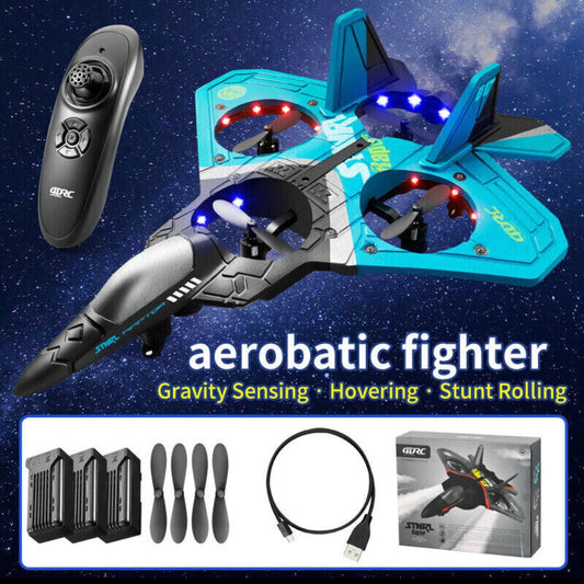 4DRC V17 Remote Control Plane 2.4Ghz Foam RC Airplanes Helicopter Quadcopter,Spinning Drone with Cool Light,Gifts for Kids Adults.Logistics Is Randomly Sent by Ups,Usps,Fedex,Amazon Logistics.