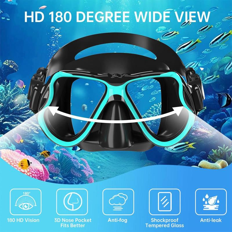 Dry Snorkel Set, 1 Set Anti-Fog Diving Mask with Snorkel, Professional Snorkeling Equipment, Comfortable and High-Performance Snorkeling Gear