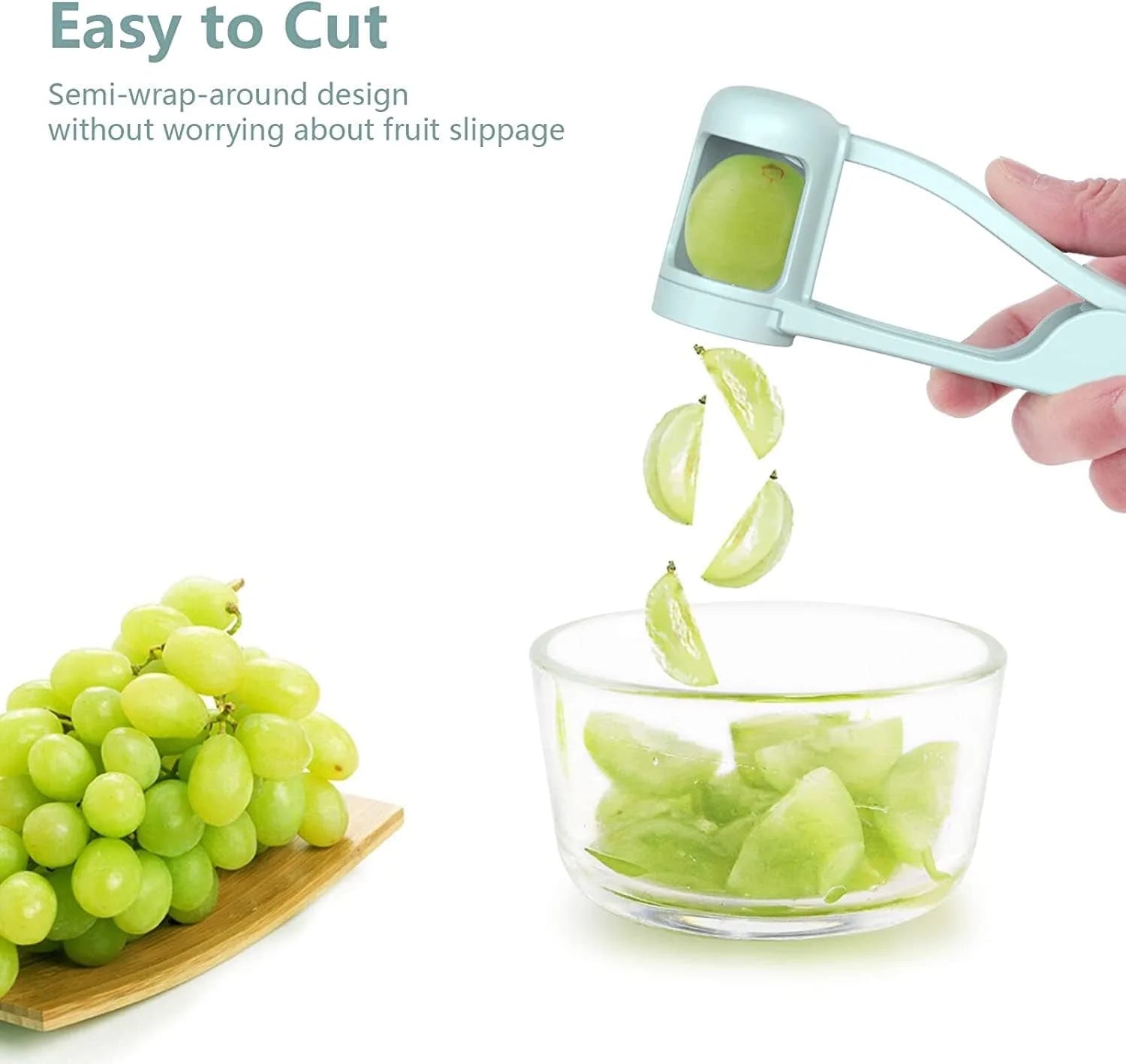 Plastic Grape Cutter for Toddlers,Tomato Strawberry Slicer Quarter for Fruit Salad Gadget