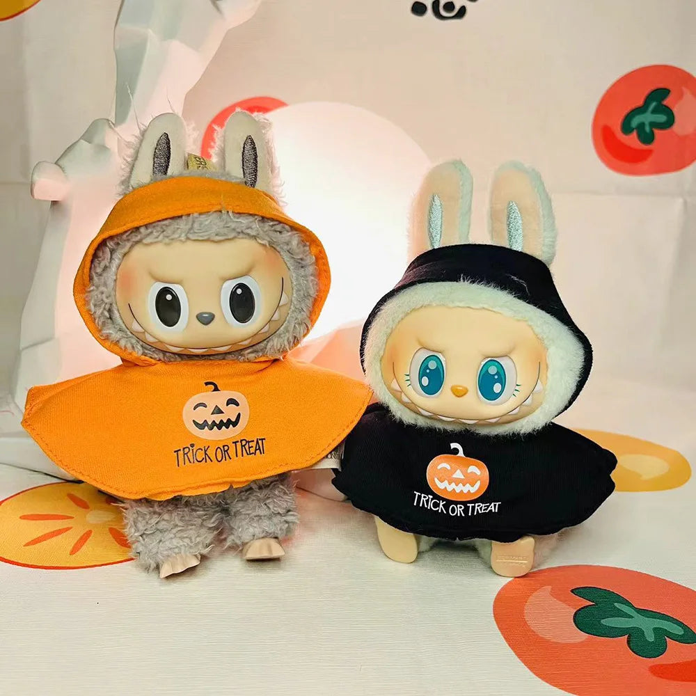 Labubu 3.0 Halloween Bat Pumpkin Set for Korea Kpop Exo Small Broom Cloak Dolls Accessories