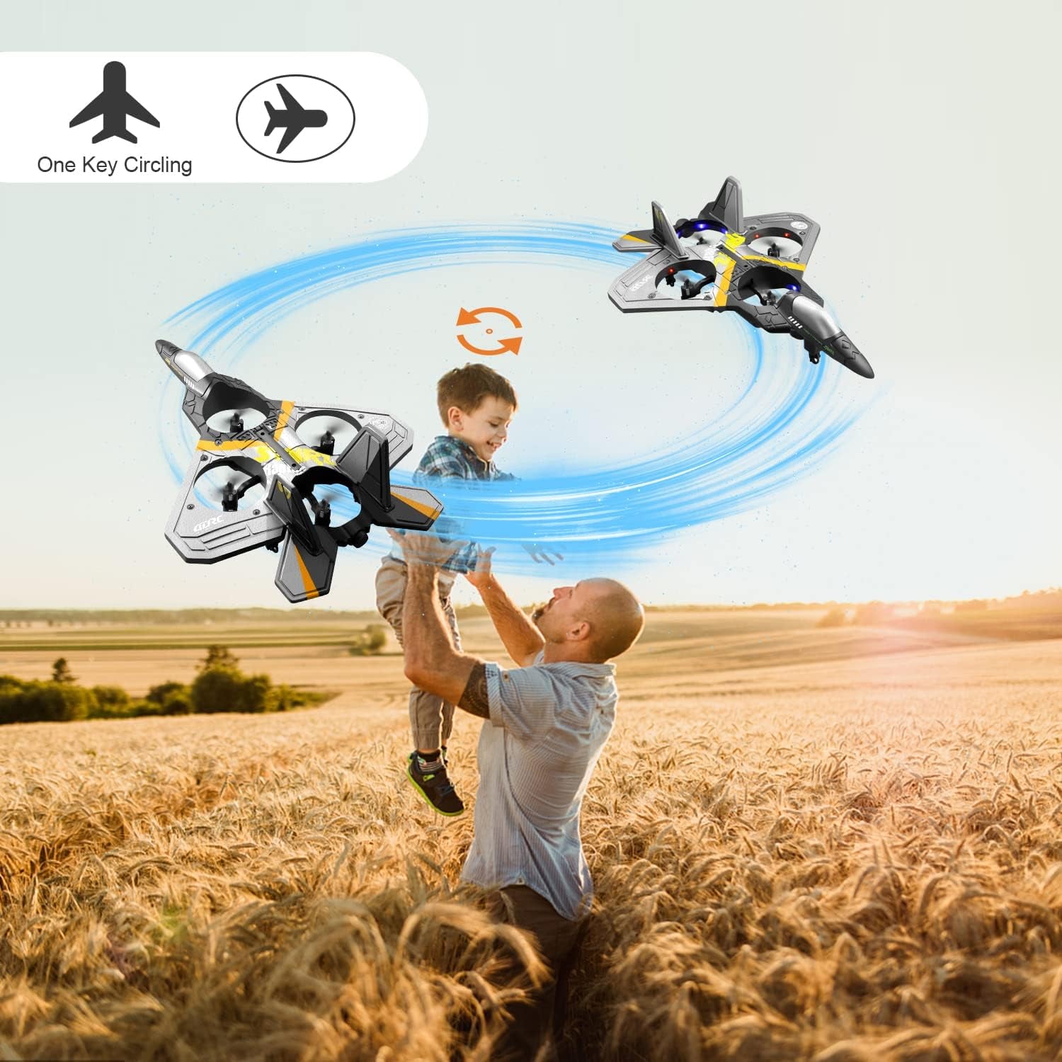 4DRC V17 Remote Control Plane 2.4Ghz Foam RC Airplanes Helicopter Quadcopter,Spinning Drone with Cool Light,Gifts for Kids Adults.Logistics Is Randomly Sent by Ups,Usps,Fedex,Amazon Logistics.