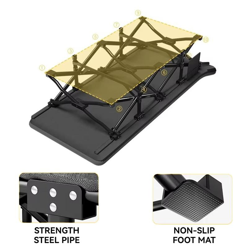 Dealsforyouday Camping Cot with Cushion and Eye Mask, Folding Outdoor Furniture, Heavy Duty Outdoor Single Lunch Bed, Afternoon Time Travel Camping Bed, Beach Lawn Park Universal