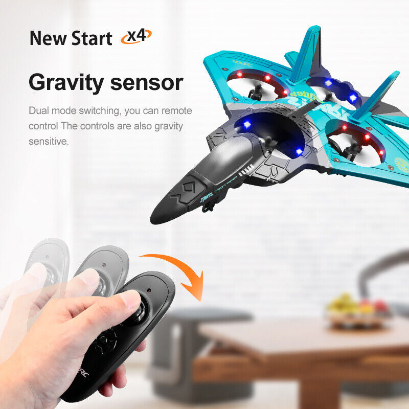 4DRC V17 Remote Control Plane 2.4Ghz Foam RC Airplanes Helicopter Quadcopter,Spinning Drone with Cool Light,Gifts for Kids Adults.Logistics Is Randomly Sent by Ups,Usps,Fedex,Amazon Logistics.