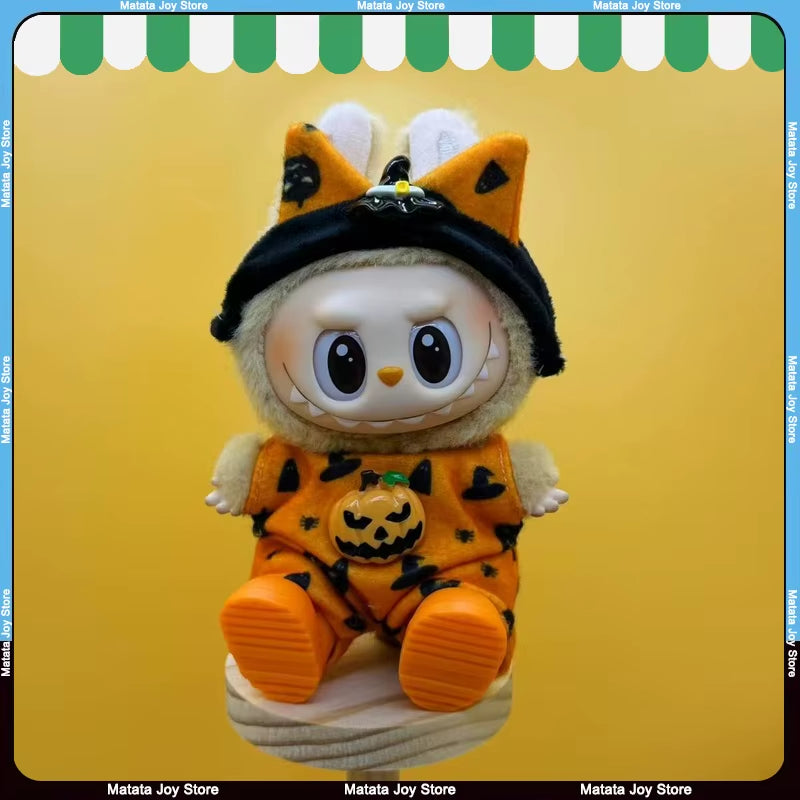 Only Clothes for Labubu Pendant Doll Clothing 17Cm Skirt Dressing Set Halloween Baby Dolls Cute Toy Gift Wings Fashion Trend
