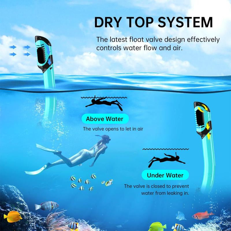 Dry Snorkel Set, 1 Set Anti-Fog Diving Mask with Snorkel, Professional Snorkeling Equipment, Comfortable and High-Performance Snorkeling Gear